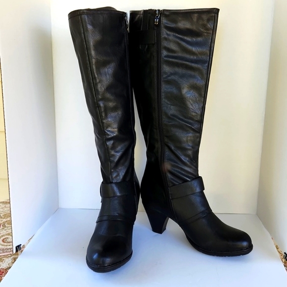 VANGELO Black Full-Zip Tall Dress Boots (Eu-40) - Picture 15 of 15